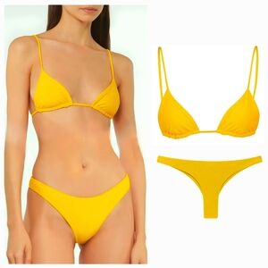Jade Swim Via Top and exposed Bottom in Canary Size S/M NWT